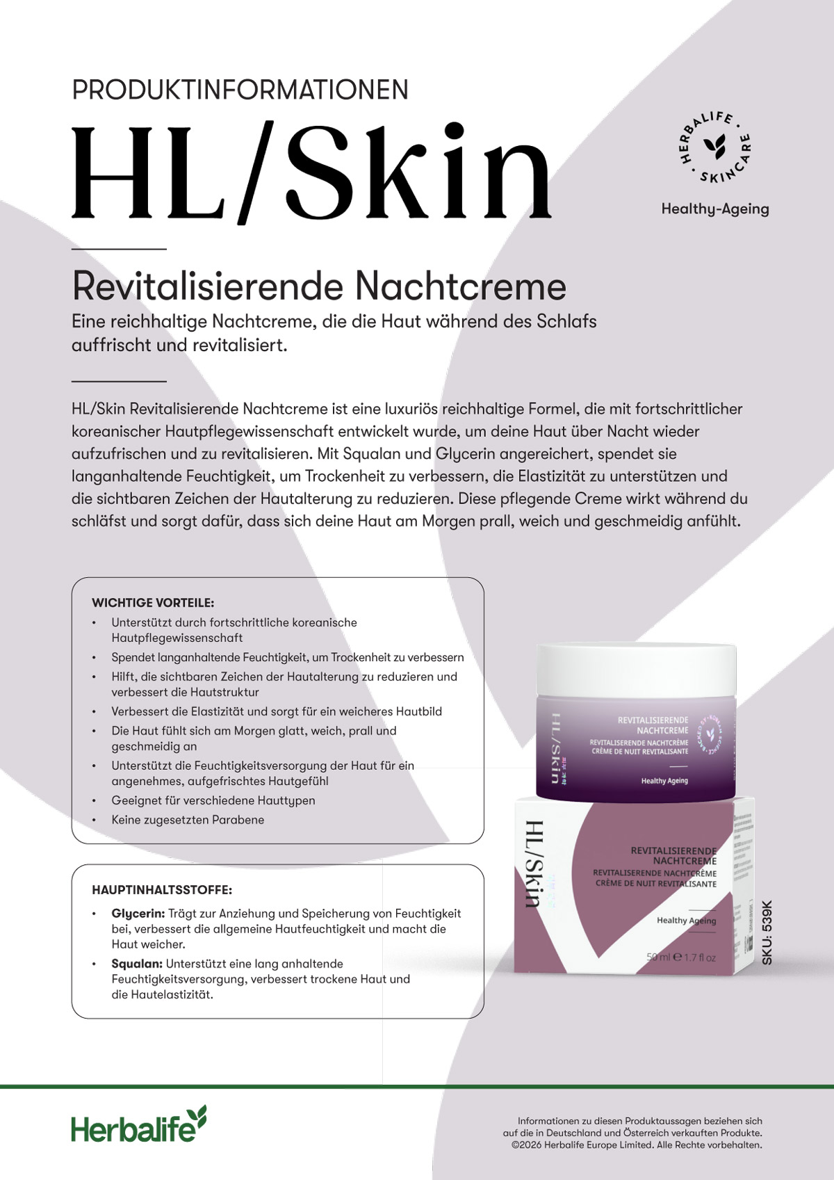 HL/Skin Revitalisierende Nachtcreme